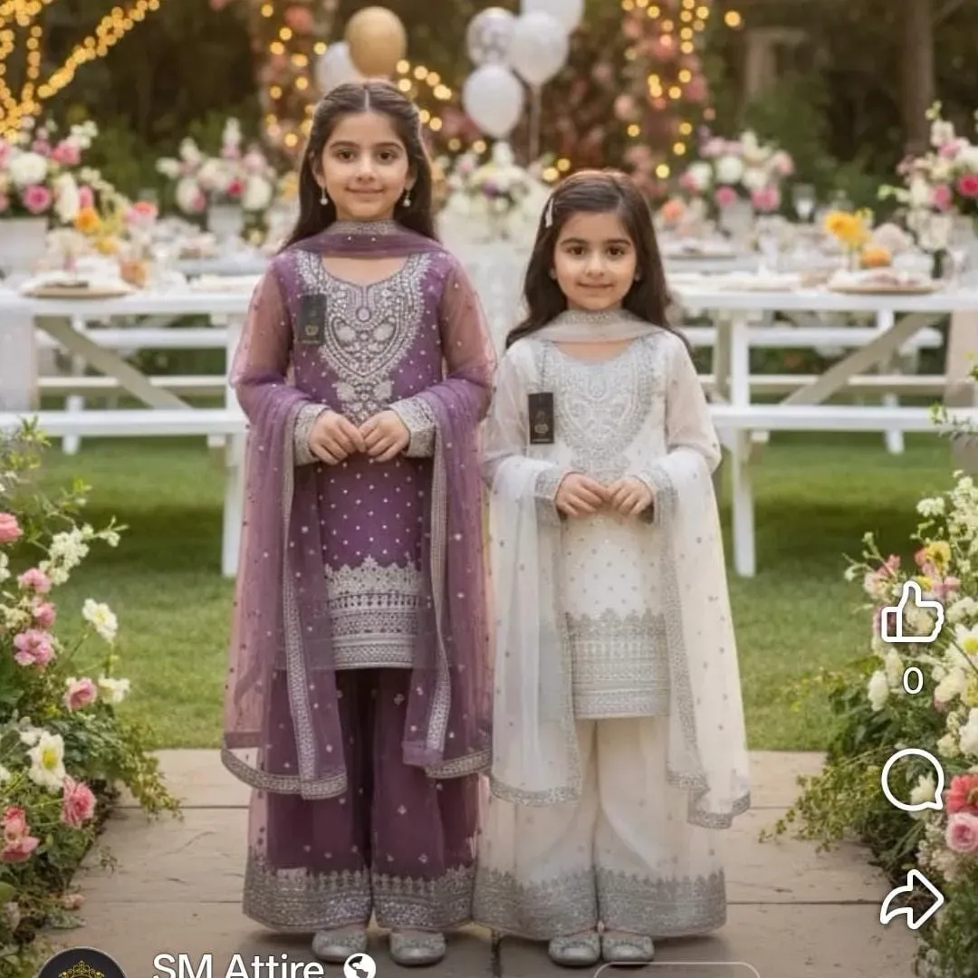 Kids Collection Fancy Embroidered Organza Dress