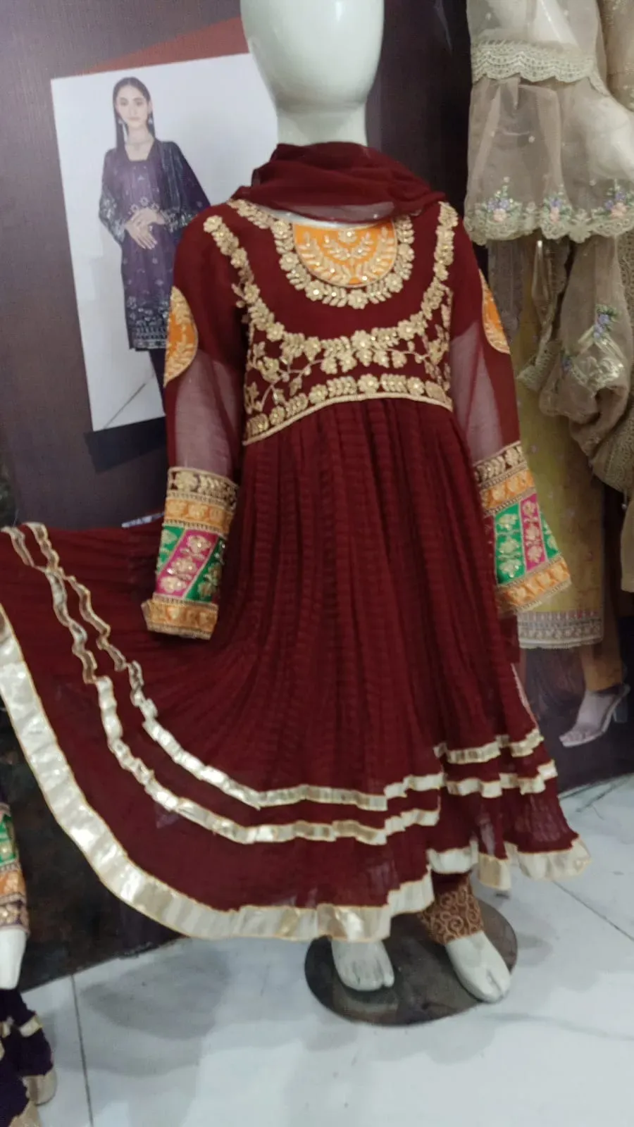 Kids Collection Fancy Embroidered chiffon frock