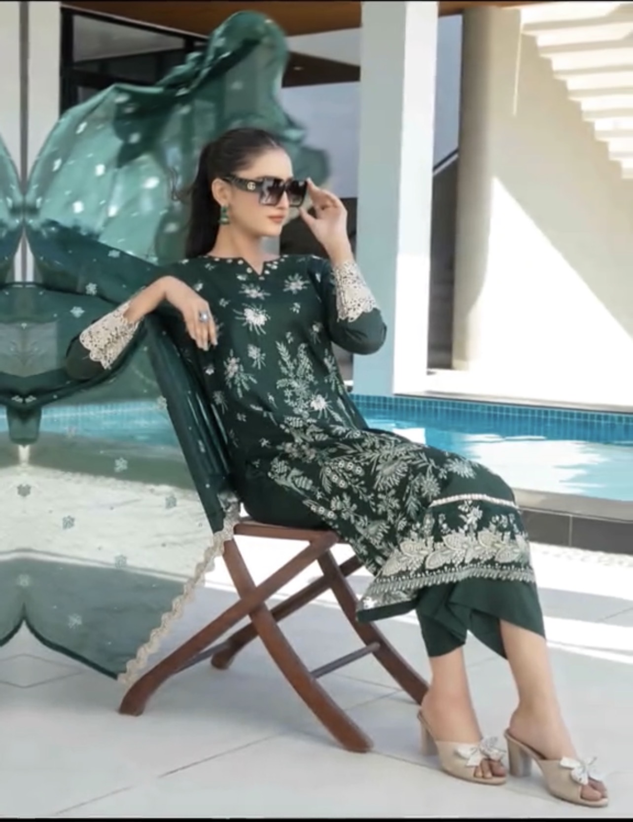 SM Attire —Luxury Lawn Embroidered suit-Semi stitched