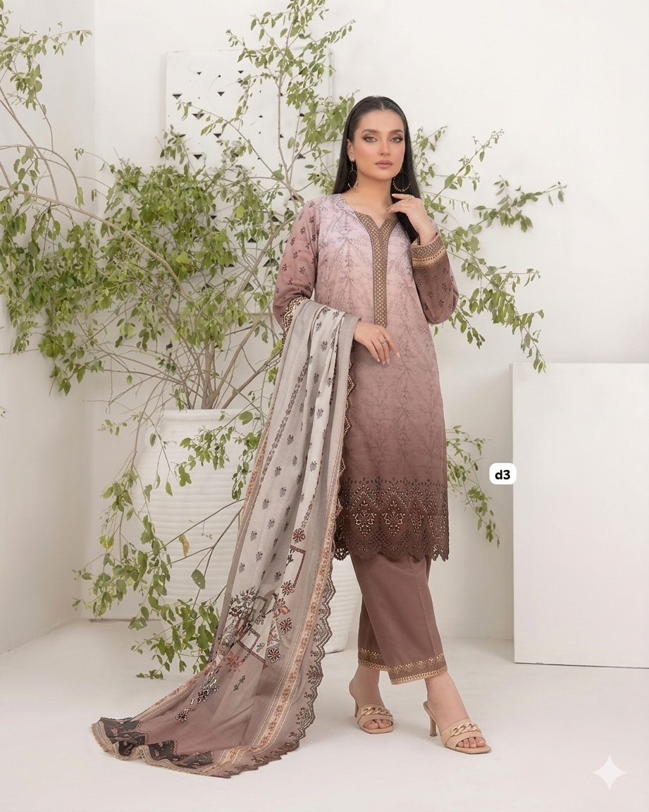 SM Attire -Shazmina Collection Unstitched Lawn Embroidered