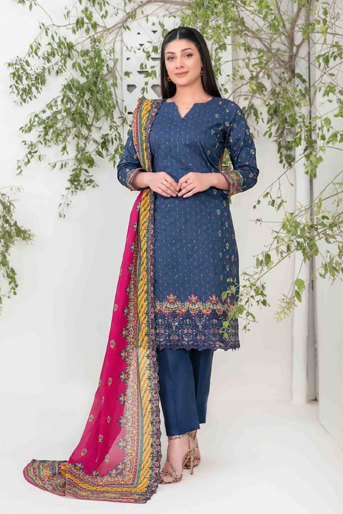 SM Attire -Shazmina Collection Unstitched Lawn Embroidered